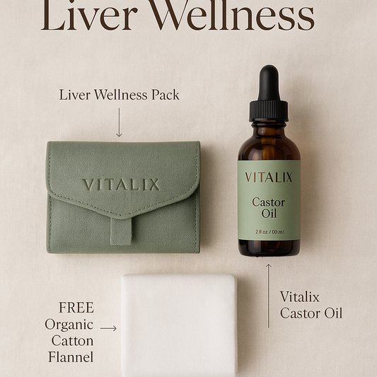 Vitalix Liver Wellness Pack (Wrap + Castor Oil + FREE FLANNEL)